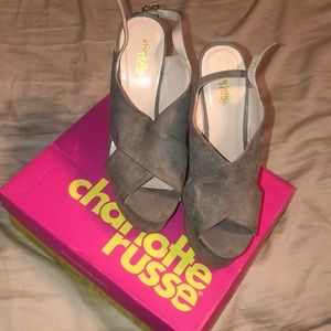 Charlotte Russe gray wedges